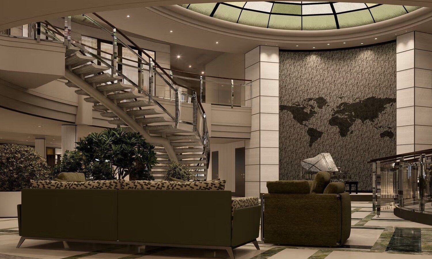 Crystal Cruises Crystal Serenity renderin atrium website — crystal cruises
