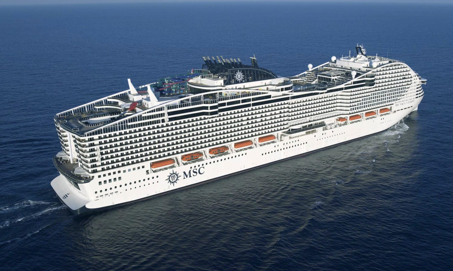 MSC World Europa op zee, foto van Patrick Parez