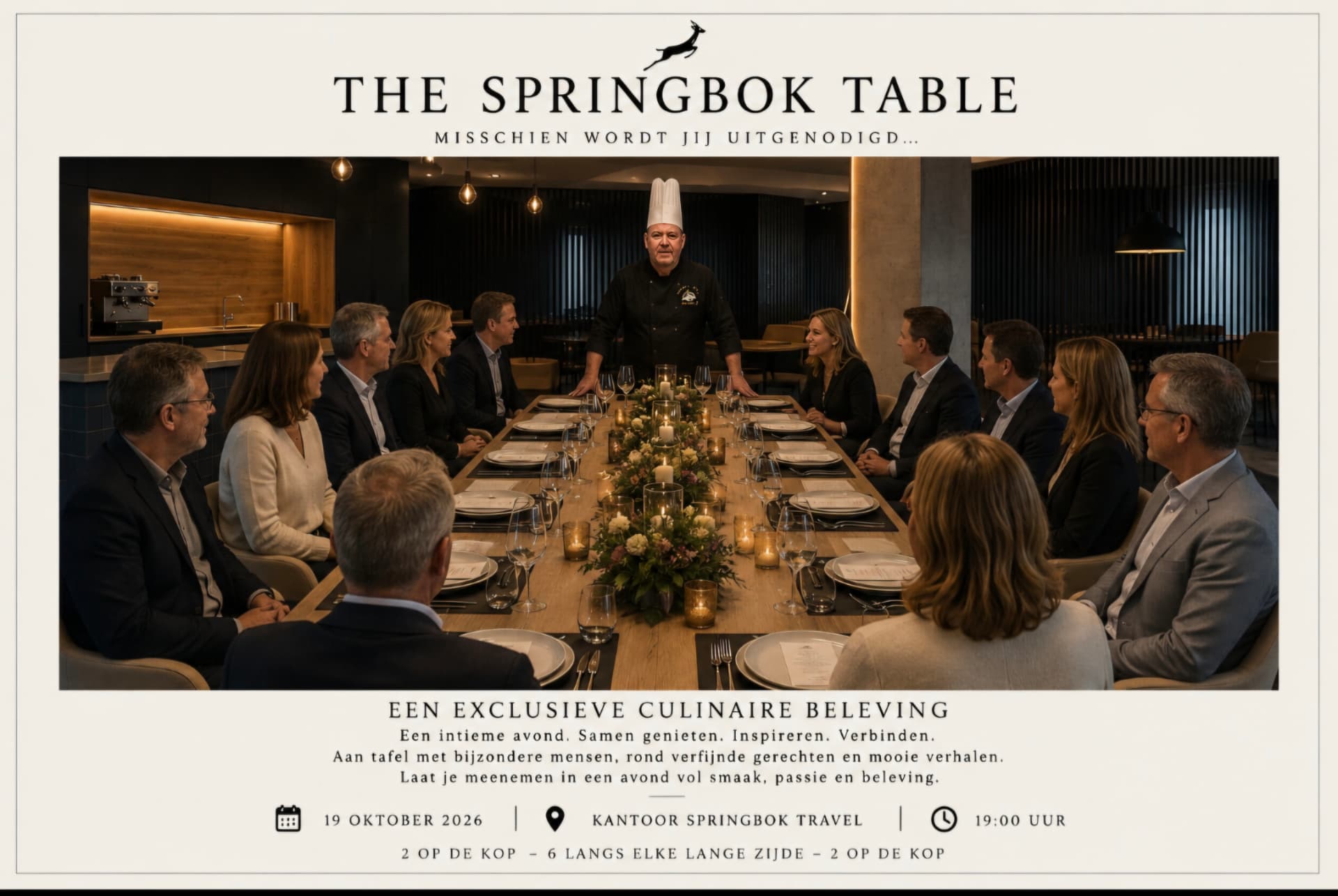 Persoonlijke uitnodiging voor The Springbok Table