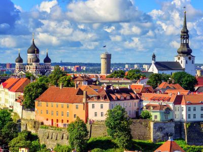 view of the old town in talinn, estonia